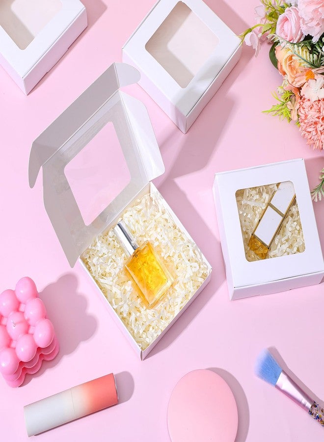 AojSup 60 Pcs White Cookie Boxes With Window 4.3 x 4.1 x 1.2 Inch Candy Packaging, Small Gift Boxes, Soap holder, Mini Treat Packaging for Bakery Chocolate Jewelry Display(White) - Image 5